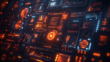 Obraz premium Advanced IT Administrators Deploying Security Patches with Futuristic Digital Interface for Vulnerability Management and Patch Strategies at Night