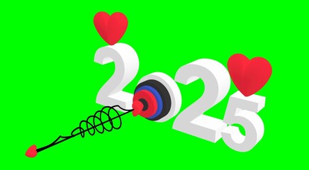 3d illustration of archer and new year 2025