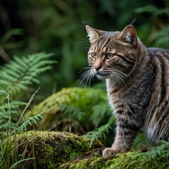 Obraz premium Highland Guardian: The Lone Scottish Wildcat