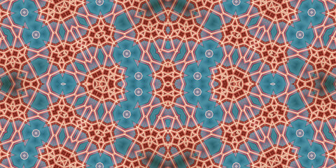 Seamless kaleidoscope pattern. The texture of the woven pattern. Endless pattern