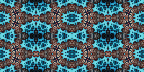 Seamless kaleidoscope pattern. The texture of the woven pattern. Endless pattern