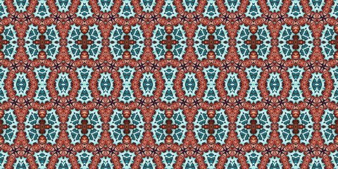 Seamless kaleidoscope pattern. The texture of the woven pattern. Endless pattern