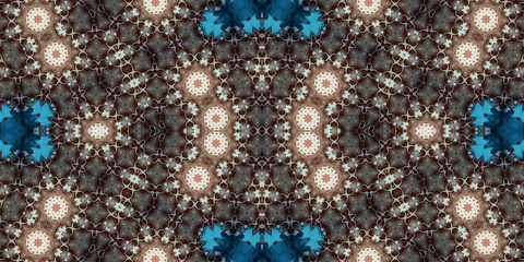 Seamless kaleidoscope pattern. The texture of the woven pattern. Endless pattern