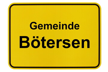 Illustration eines Ortsschildes der Gemeinde Bötersen in Niedersachsen