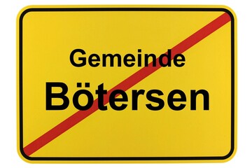 Illustration eines Ortsschildes der Gemeinde Bötersen in Niedersachsen
