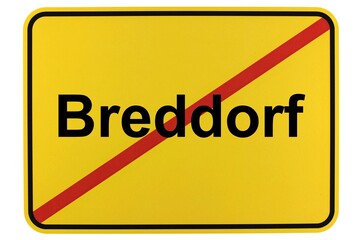 Illustration eines Ortsschildes der Gemeinde Breddorf in Niedersachsen