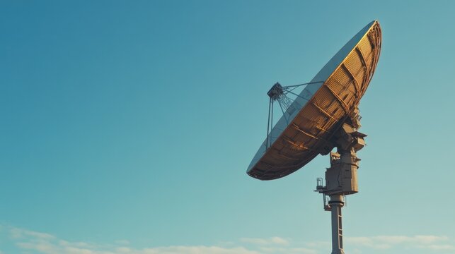 Satellite Dish Against Clear Blue Sky