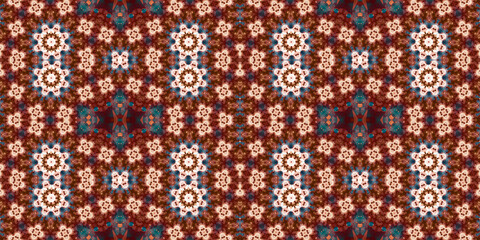 Seamless kaleidoscope pattern. The texture of the woven pattern. Endless pattern