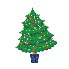 christmas tree image with festive ornaments