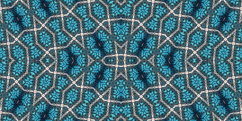 Seamless kaleidoscope pattern. The texture of the woven pattern. Endless pattern