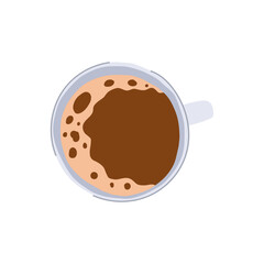froth coffee cup top cartoon. mug saucer, beans roast, aroma sip froth coffee cup top sign. isolated symbol vector illustration