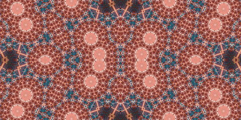 Seamless kaleidoscope pattern. The texture of the woven pattern. Endless pattern