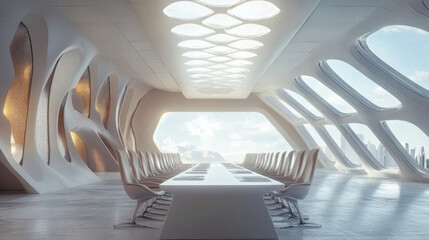 Business Meeting Room Background Futuristic