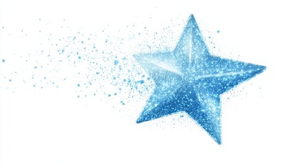 Obraz premium Blue star on a white background. The star is blue and shiny.