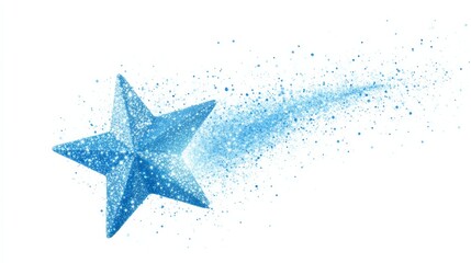 Obraz premium Blue star on a white background. The star is blue and shiny.