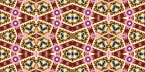 Seamless kaleidoscope pattern. The texture of the woven pattern. Endless pattern