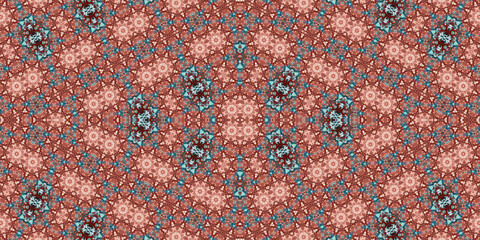 Seamless kaleidoscope pattern. The texture of the woven pattern. Endless pattern