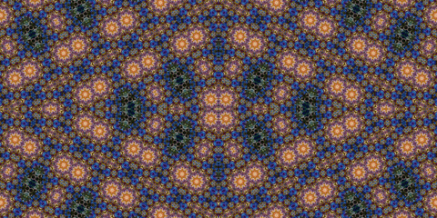 Seamless kaleidoscope pattern. The texture of the woven pattern. Endless pattern