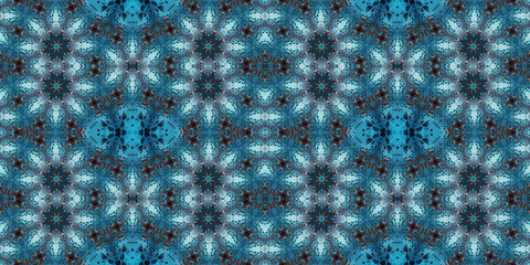 Seamless kaleidoscope pattern. The texture of the woven pattern. Endless pattern