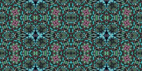 Seamless kaleidoscope pattern. The texture of the woven pattern. Endless pattern
