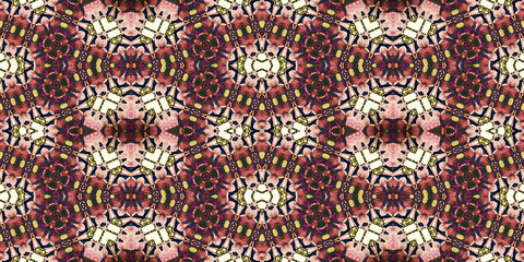 Seamless kaleidoscope pattern. The texture of the woven pattern. Endless pattern