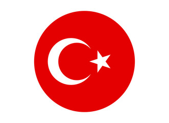 Turkey Flag icon. Round flag of turkey icon design, vector illustration