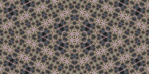 Seamless kaleidoscope pattern. The texture of the woven pattern. Endless pattern