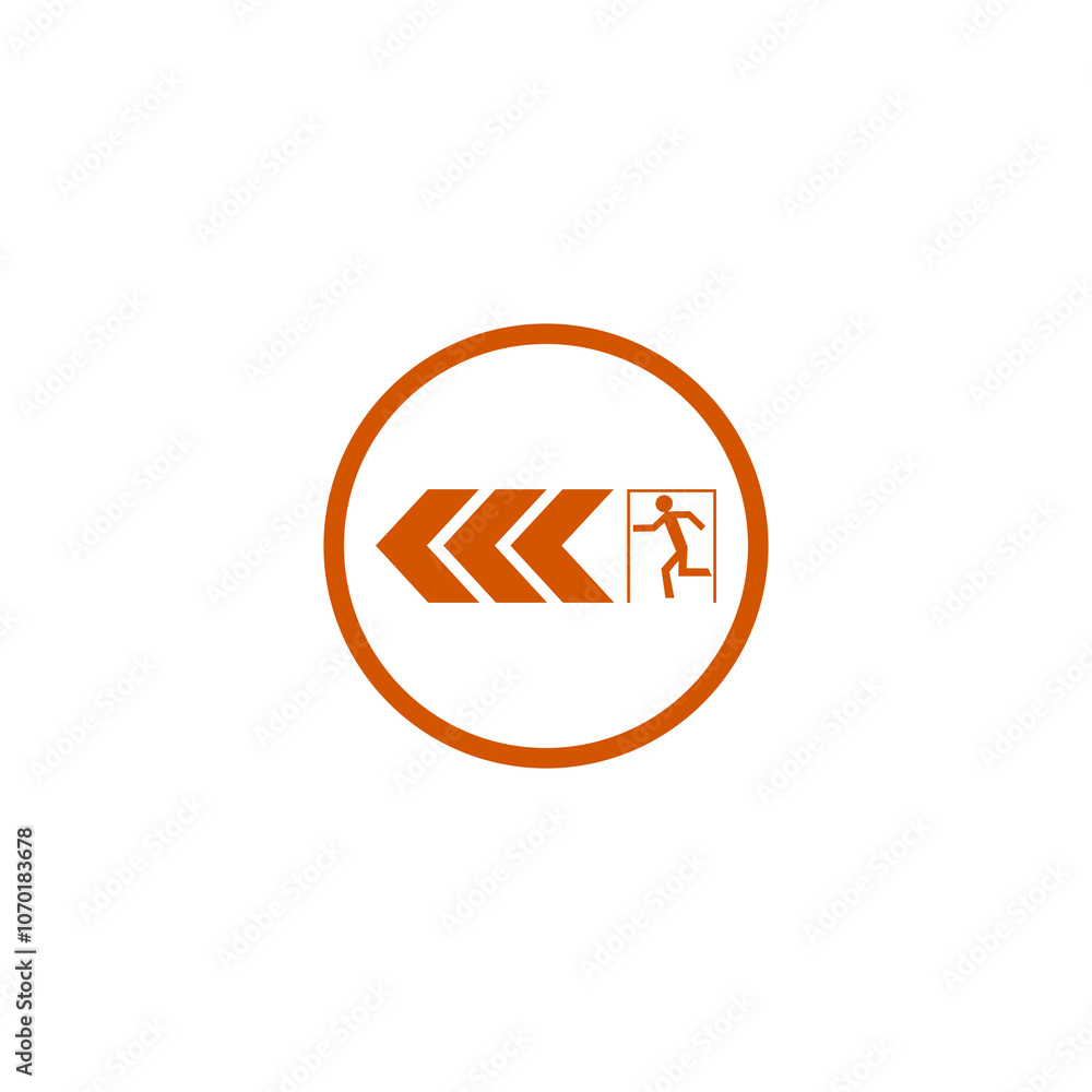 Poster exit door circle icon isolated on transparent background