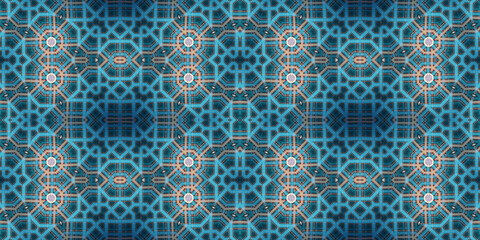 Seamless kaleidoscope pattern. The texture of the woven pattern. Endless pattern