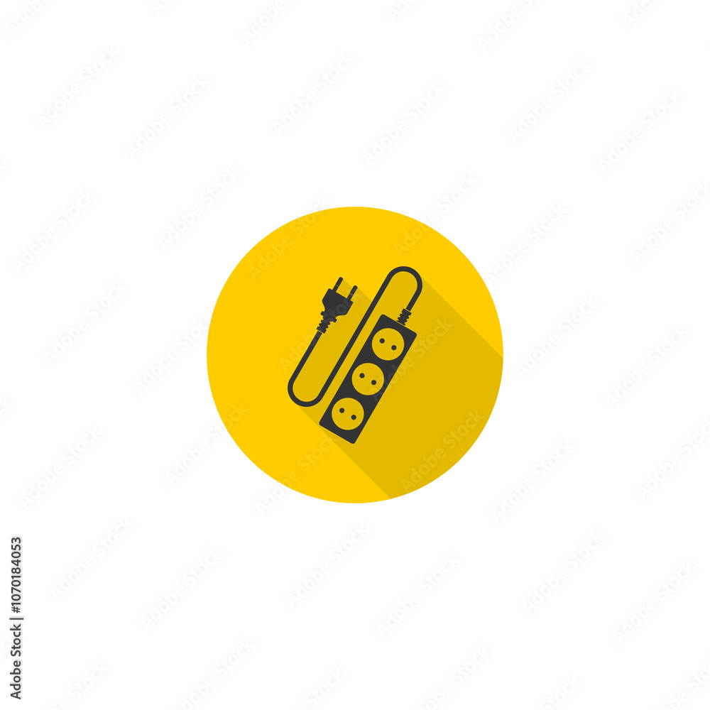 Poster extension cord icon isolated on transparent background