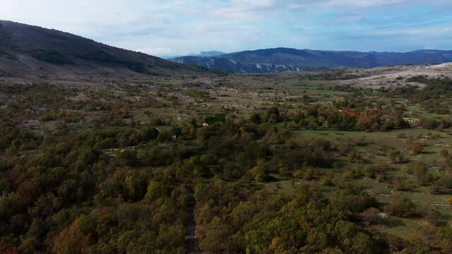 Wide view of Col de Vence in Provence, France