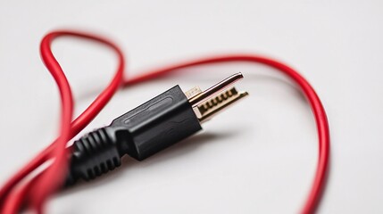 Vibrant Red Power Cord: A Close-Up on Modern Connectivity
