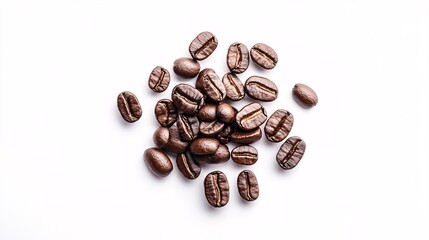 Naklejka premium Coffee Beans: A Close-Up on the Aromatic Essence of Roasted Coffee