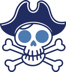 Skull and Hat Bold Pirate Symbol