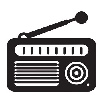 recommend clip art: Radio icon vector , Radio and Communication Equipment, Vintage radio silhouette isolated on white background