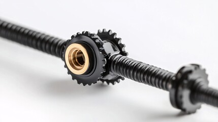 Fototapeta premium Close-Up of Gears and Threaded Rod: A Study in Mechanics