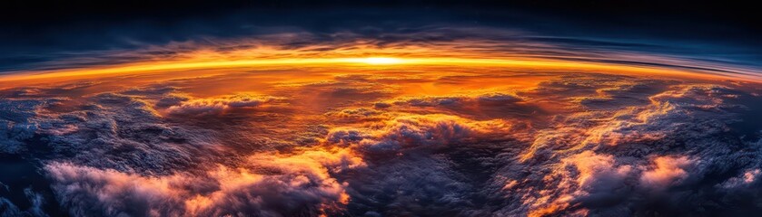 Fototapeta premium Golden sunlight streaming through soft cloud layers, creating a breathtaking celestial landscape.