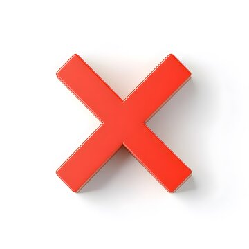 recommend clip art: Red 3D Cross Symbol on White Background