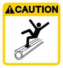 Caution Walking Or Standing On Conveyor Cover Symbol Sign, Vector Illustration, Isolate On White Background Label .EPS10