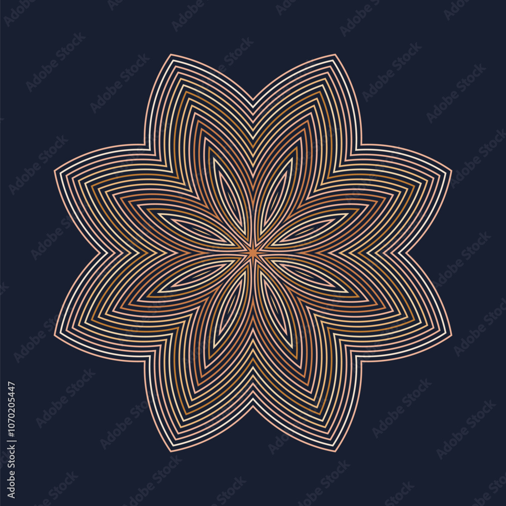 Poster an abstract geometric shape similar to a snowflake. decorative vector element for graphic design.