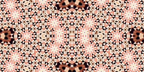 Seamless kaleidoscope pattern. The texture of the woven pattern. Endless pattern