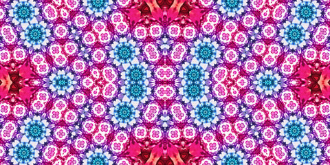 Seamless kaleidoscope pattern. The texture of the woven pattern. Endless pattern