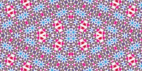 Seamless kaleidoscope pattern. The texture of the woven pattern. Endless pattern