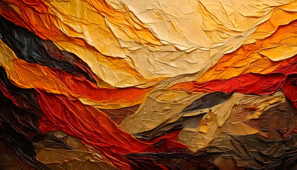 Abstract painting with embosses