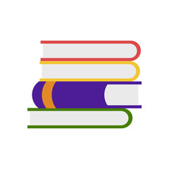 A stack of books. Vector simple color flat illustration. 