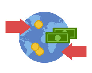 Gross domestic product. Vector simple color flat illustration. 