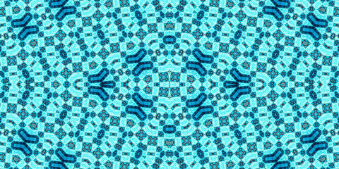 Seamless kaleidoscope pattern. The texture of the woven pattern. Endless pattern
