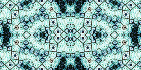 Seamless kaleidoscope pattern. The texture of the woven pattern. Endless pattern