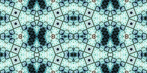 Seamless kaleidoscope pattern. The texture of the woven pattern. Endless pattern