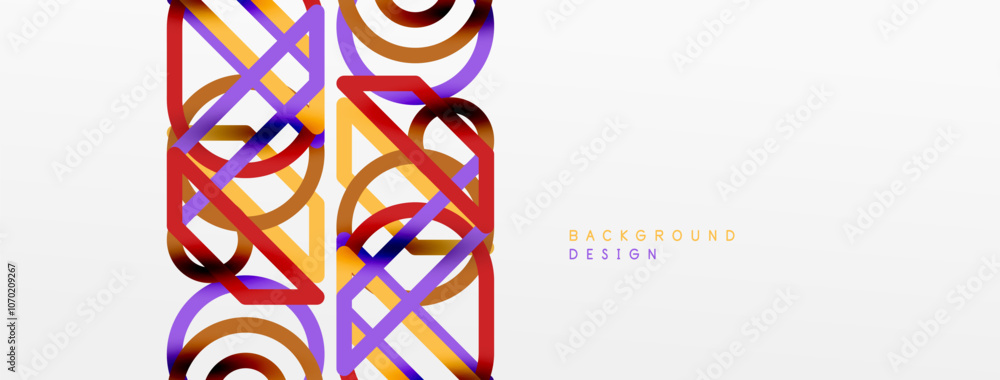 Aufkleber abstract background - colorful circle lines technology or business digital template